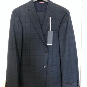 Tommy Hilfiger Blue Plaid Suit